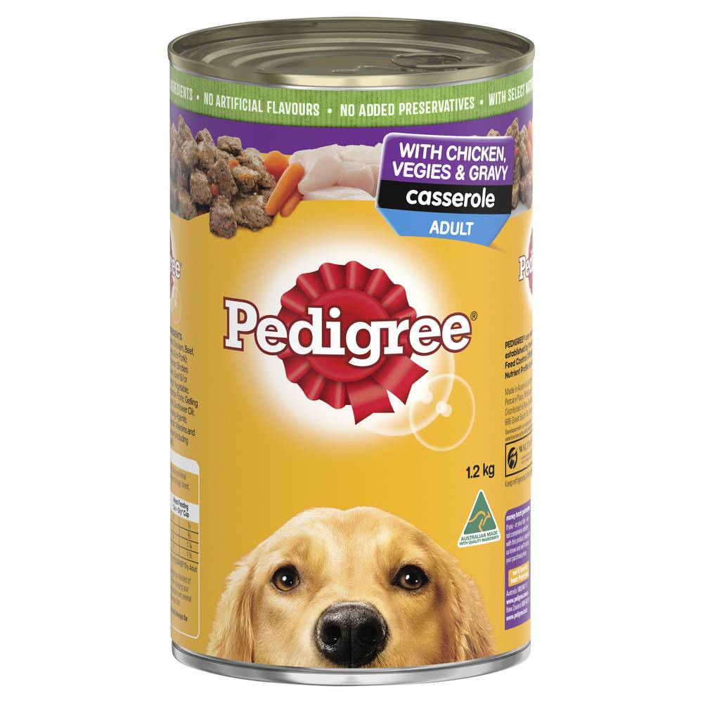 Pedigree Casserole Wet Dog Food, Chicken Vegies & Gravy, Adult (1.2kg)