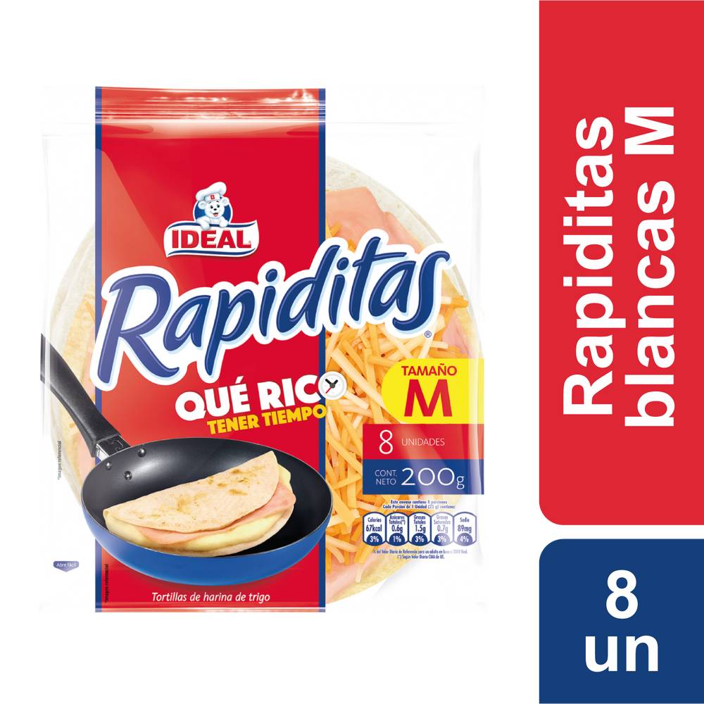 Ideal tortilla de trigo rapiditas (8 un)