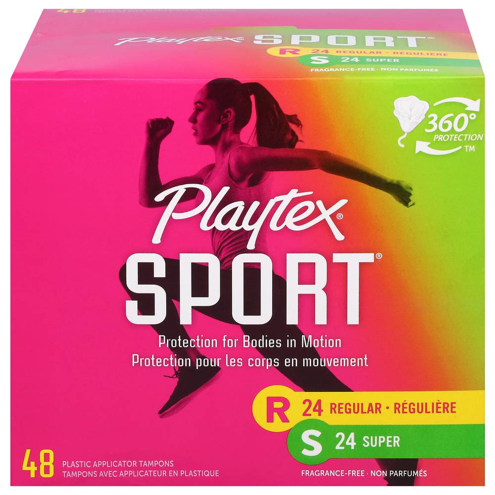 Playtex Sport Protection Regular & Super Tampons Multipack (12.7 oz, 48 ct)