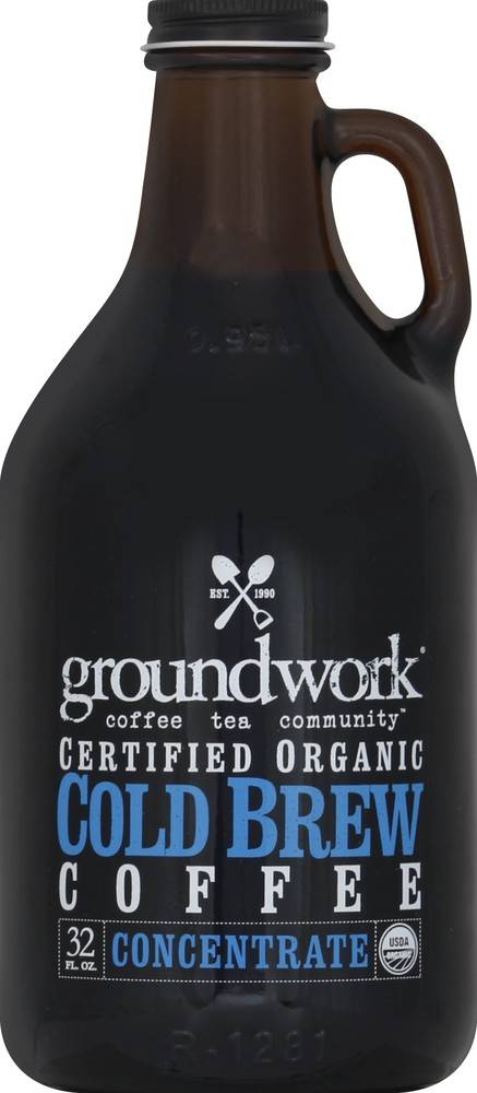 Organic Cold Brew Coffee Concentrate Groundwork 32 fl oz