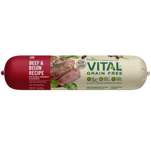 Freshpet Vital Grain Free Beef & Bison Fresh Dog Food (16 oz)