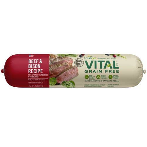 Freshpet Vital Grain-Free Beef & Bison Fresh Dog Food (2 lb roll)