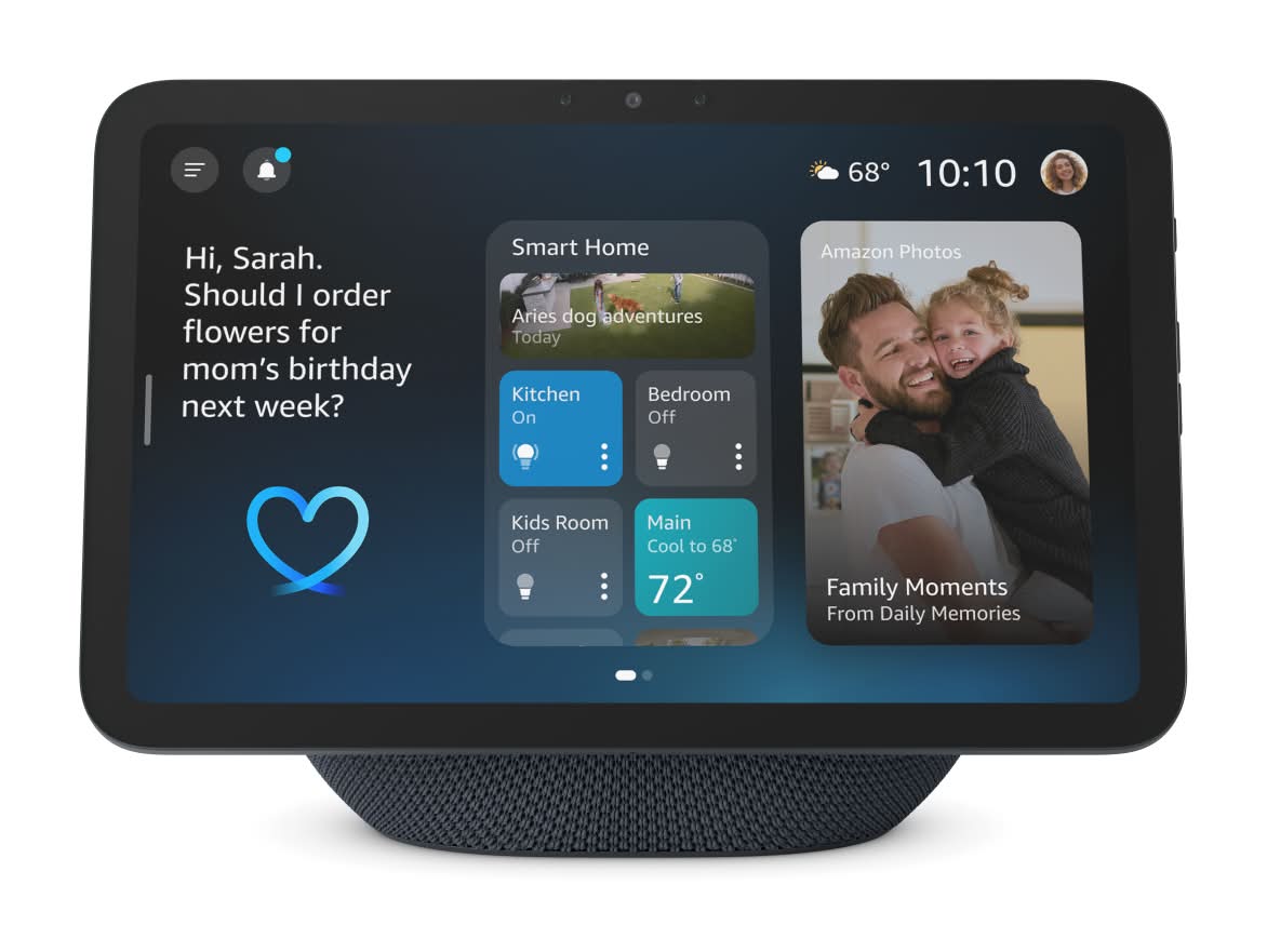 Amazon Echo Show 8, Stealth Gray (newest model), Vibrant HD 8.7" display with spatial audio, designed for Alexa+