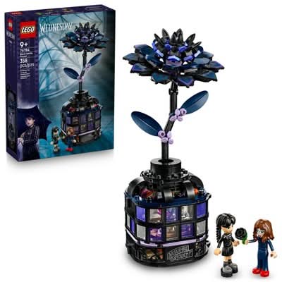 LEGO Wednesday Dahlia Flower Building Toy 76784 For 9+ Years, Black (358 ct)