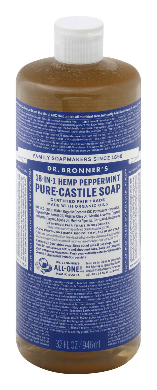 Dr. Bronner's 18 in 1 Hemp Peppermint Pure Castile Soap