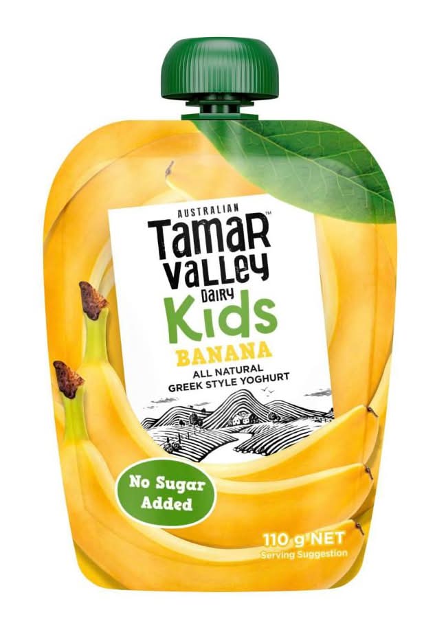 Tamar Valley Dairy Kids All Natural Greek Yoghurt Pouch, Banana (110g)