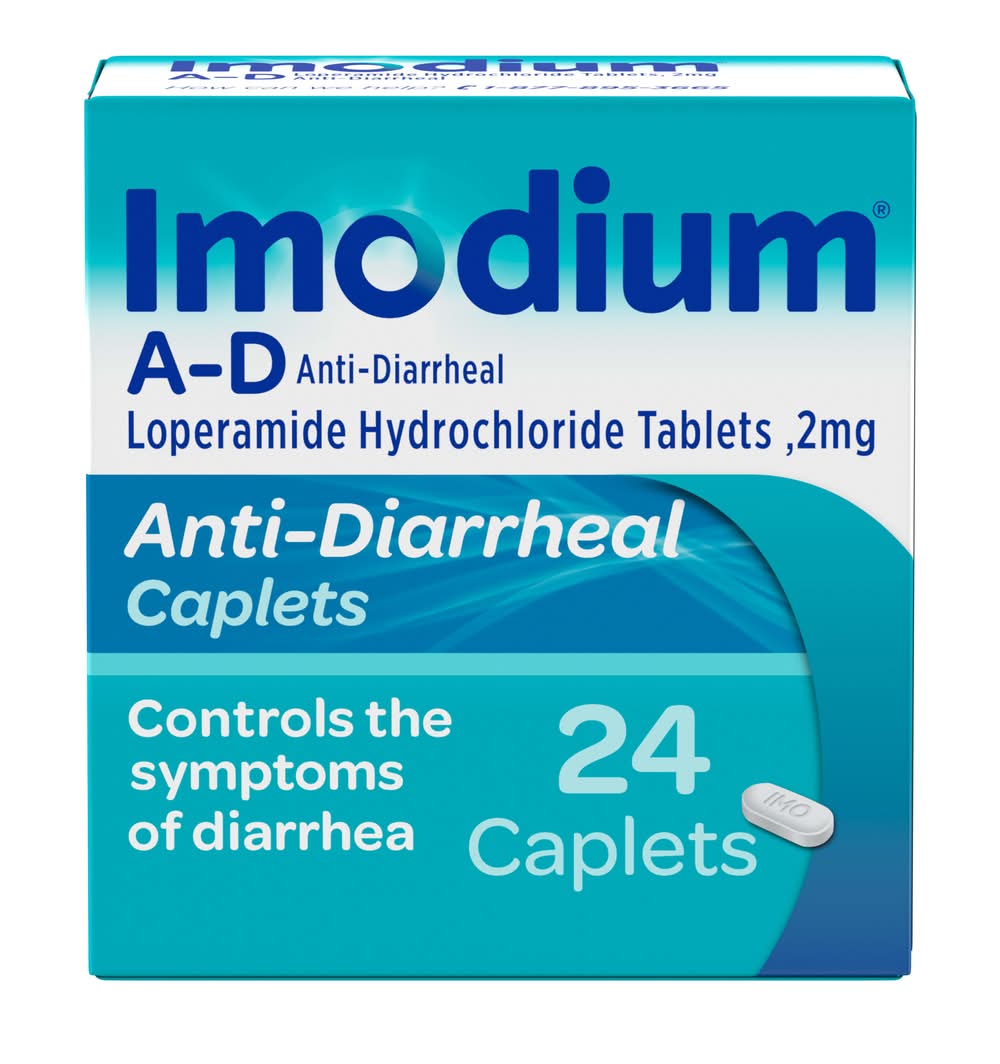 Imodium Anti Diarrheal Loperamide Hydrochloride Caplets 2 mg (24 ct)