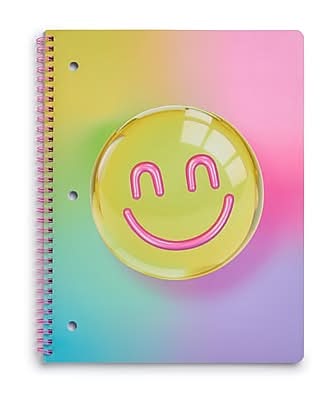 Recess Club Smiley 1-Subject Notebook, College Ruled, 80 Sheets, Multicolored (ST923B)