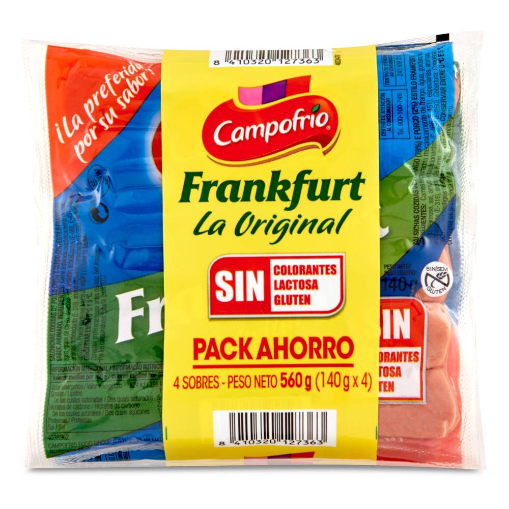 Salchichas Cocidas Frankfurt Campofrío Bolsa 4 X 140 G