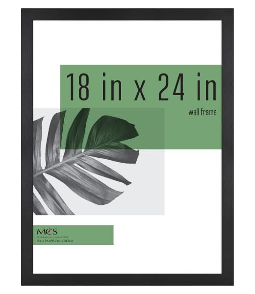 MCS Gallery Poster Frame, 18" x 24", Black Woodgrain
