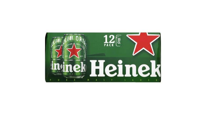 Heineken Heineken bière blonde can 12x33cl 5° Le pack de 12 bières de 33cl