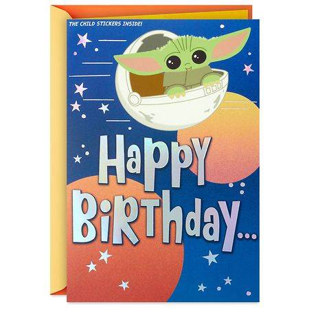 Hallmark Star Wars Grogu Birthday Card With Stickers