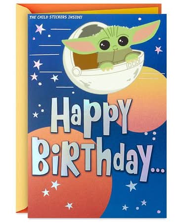 Hallmark Star Wars Grogu Birthday Card With Stickers