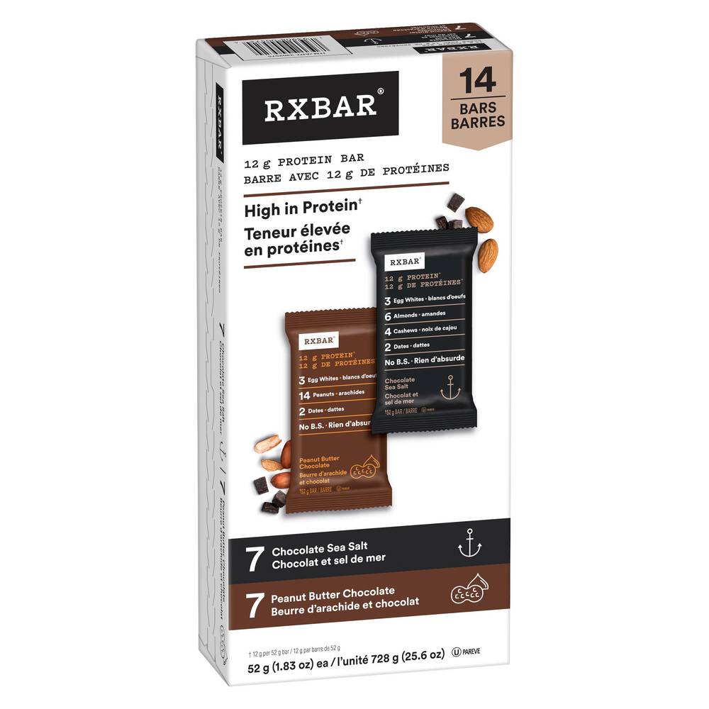 Rxbar Protein Bars Variety Pack, 14 × 52 G