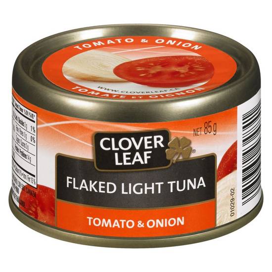 Clover leaf thon pâle émietté aux tomates et oignons (85 g) - flaked light tuna tomato & onion (85 g)