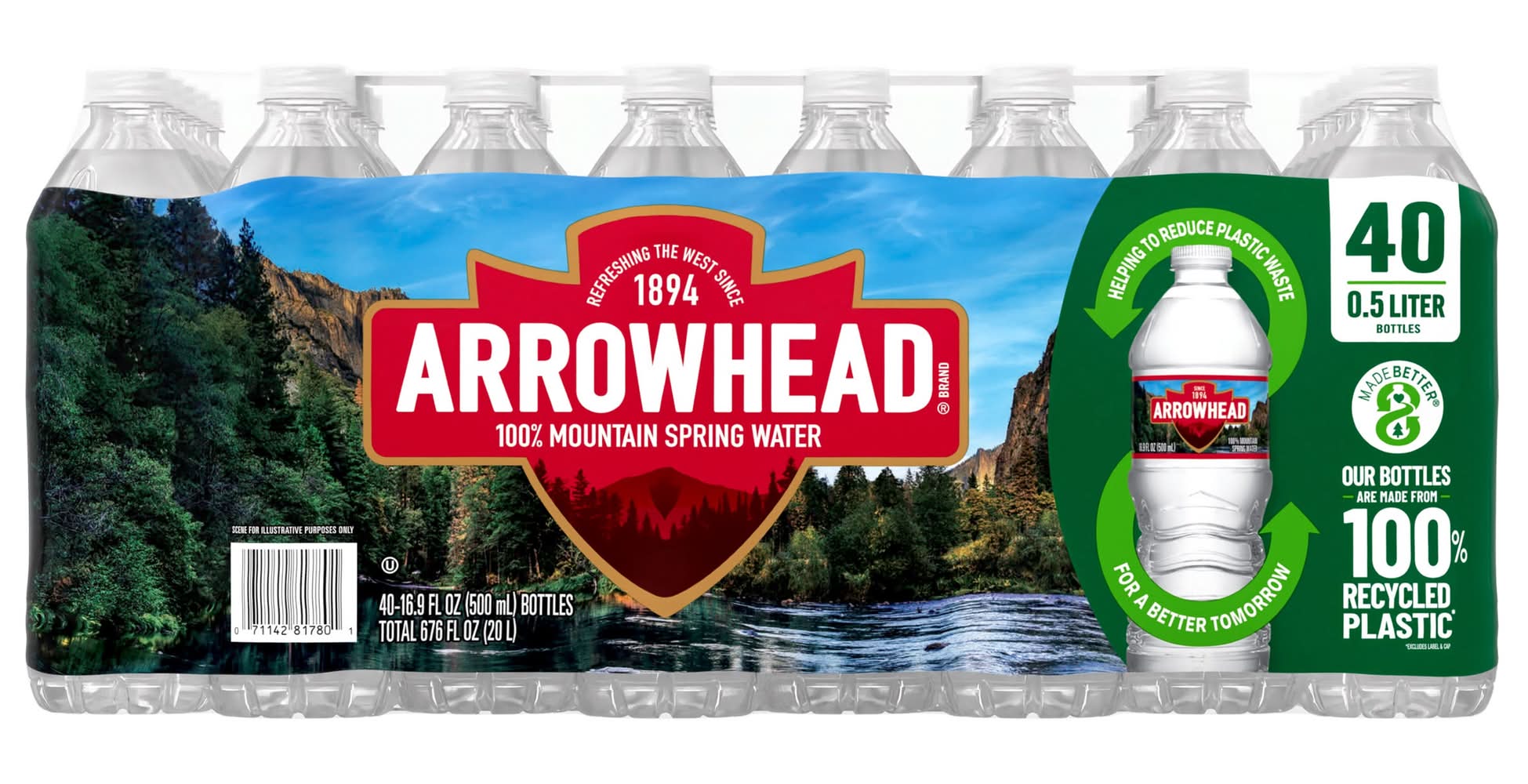 Arrowhead 100% Mountain Spring Water (40 x 16.9 fl oz)