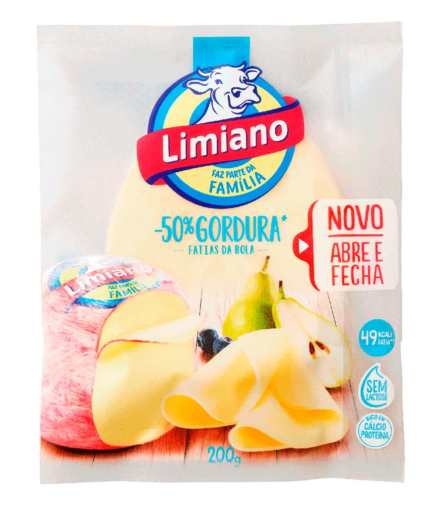 Limiano - Queijo em fatias -50% gordura, 200g