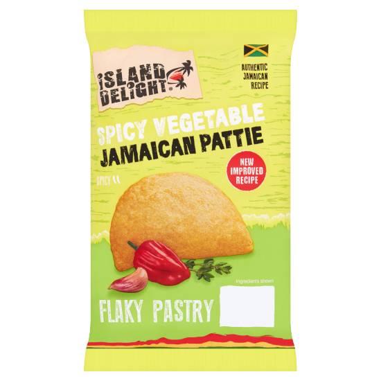 Island Delight Spicy Vegetable Jamaican Pattie Flaky Pastry (halal) 140g