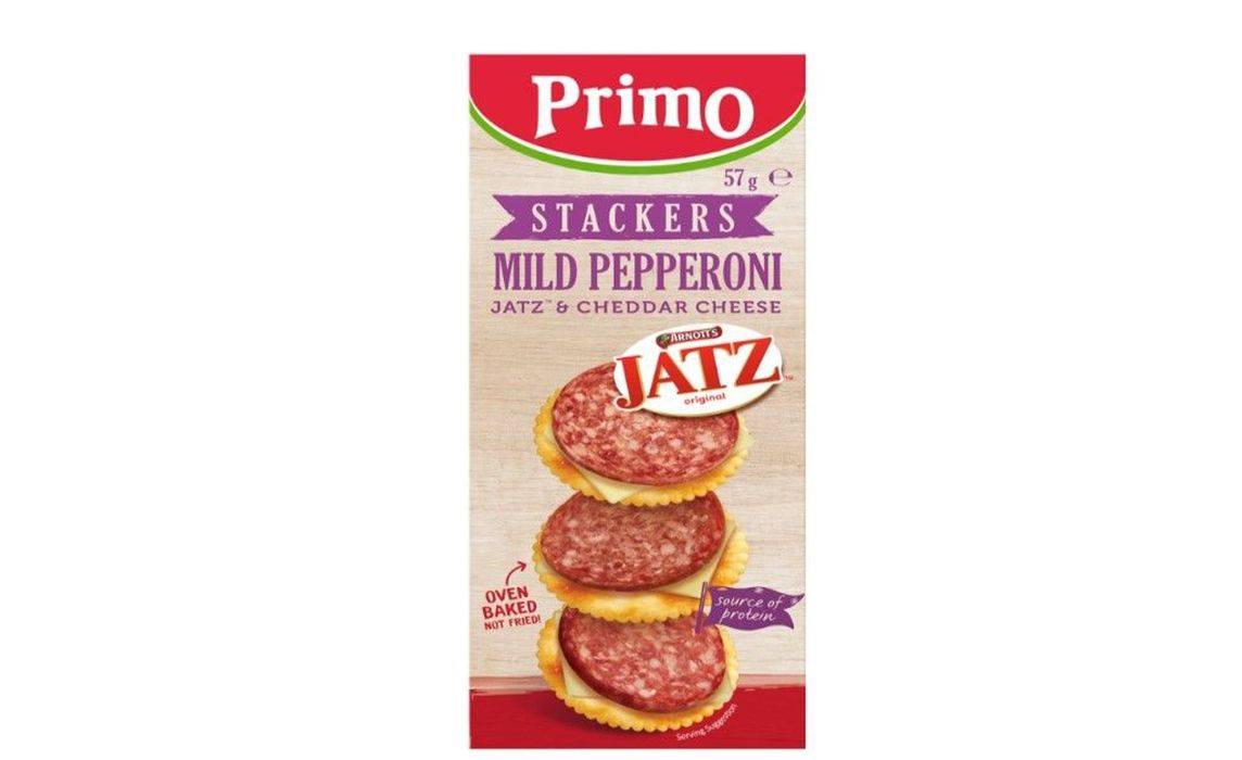 Primo Stackers Mild Pepperoni, Cheddar Cheese and Jatz Crackers 57g