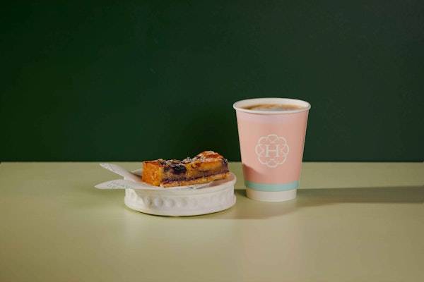 Blueberry Bakewell & Hot Drink