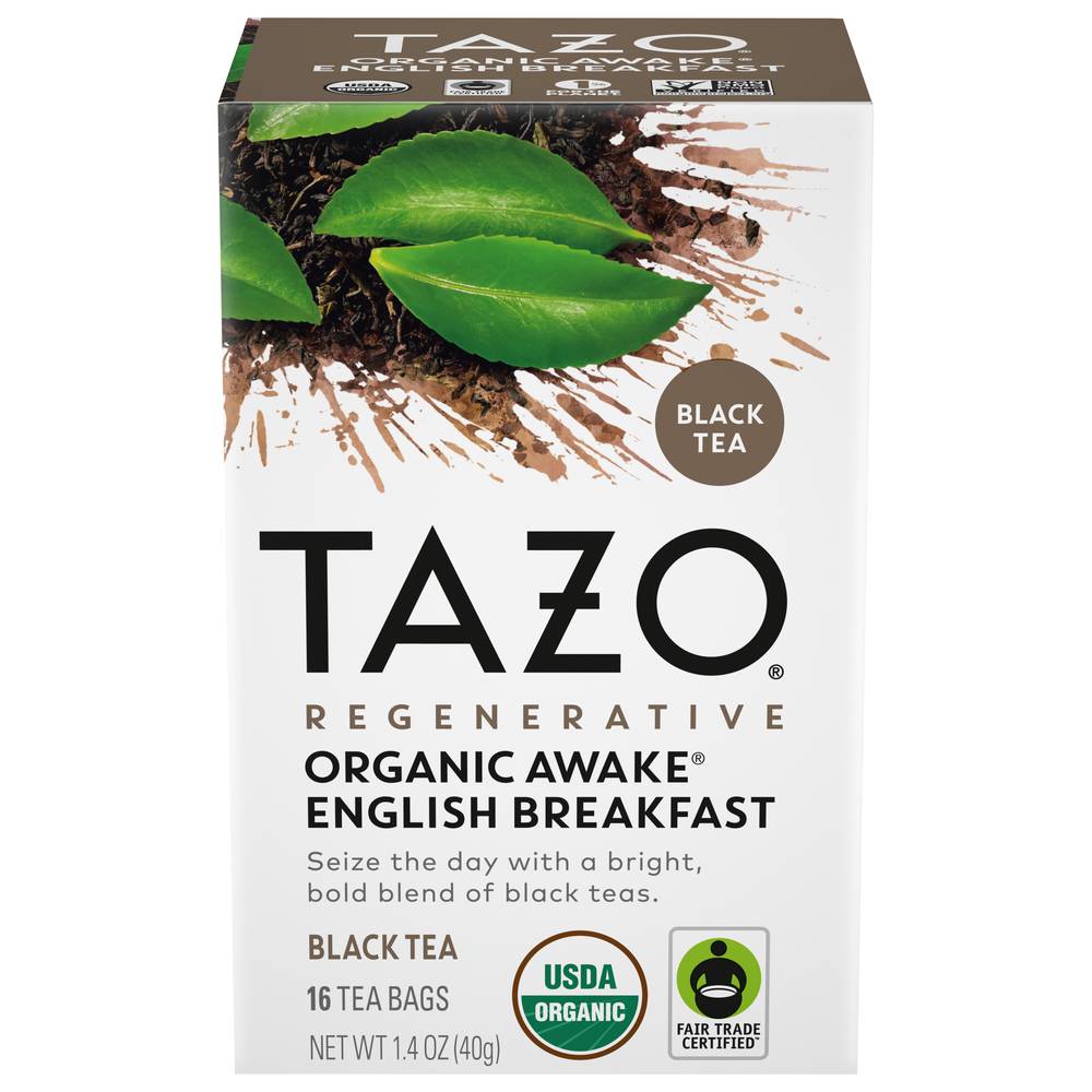 Tazo Organic Awake English Breakfast Black Tea Bags (1.4 oz, 16 ct)