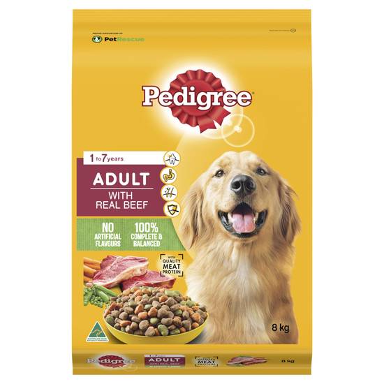 Pedigree Adult Dry Dog Food With Real Beef 8kg