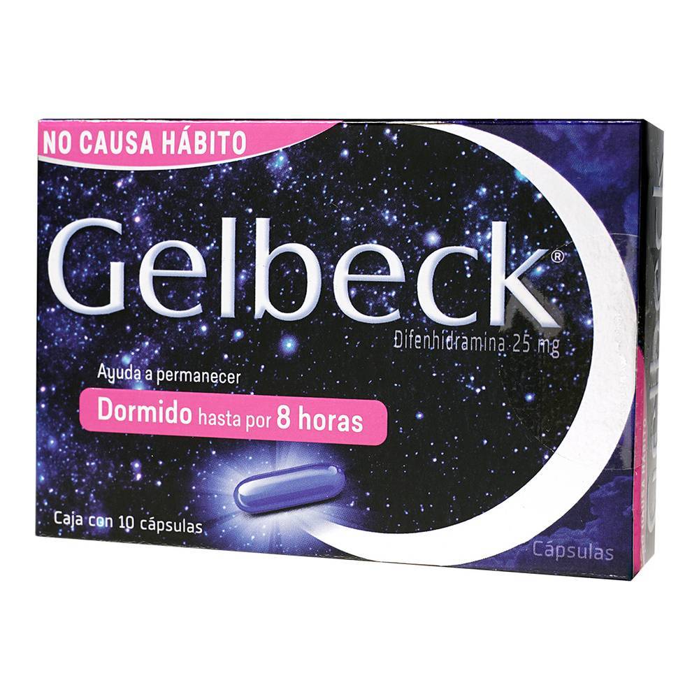 Gelbeck difenhidramina cápsulas 25 mg (10 piezas)