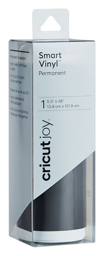 Cricut Joy Smart Vinyl Permanent Decal Roll, 5.5" x 48", Black