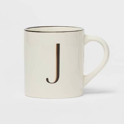 Threshold Stoneware Monogram J Mug Ivory