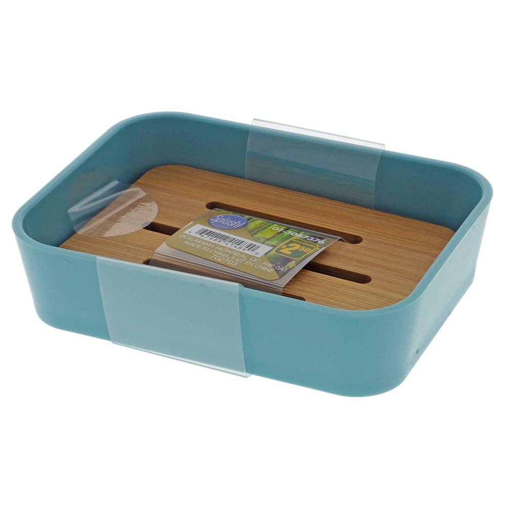 Plastic Soap Dish With Bamboo Insert
