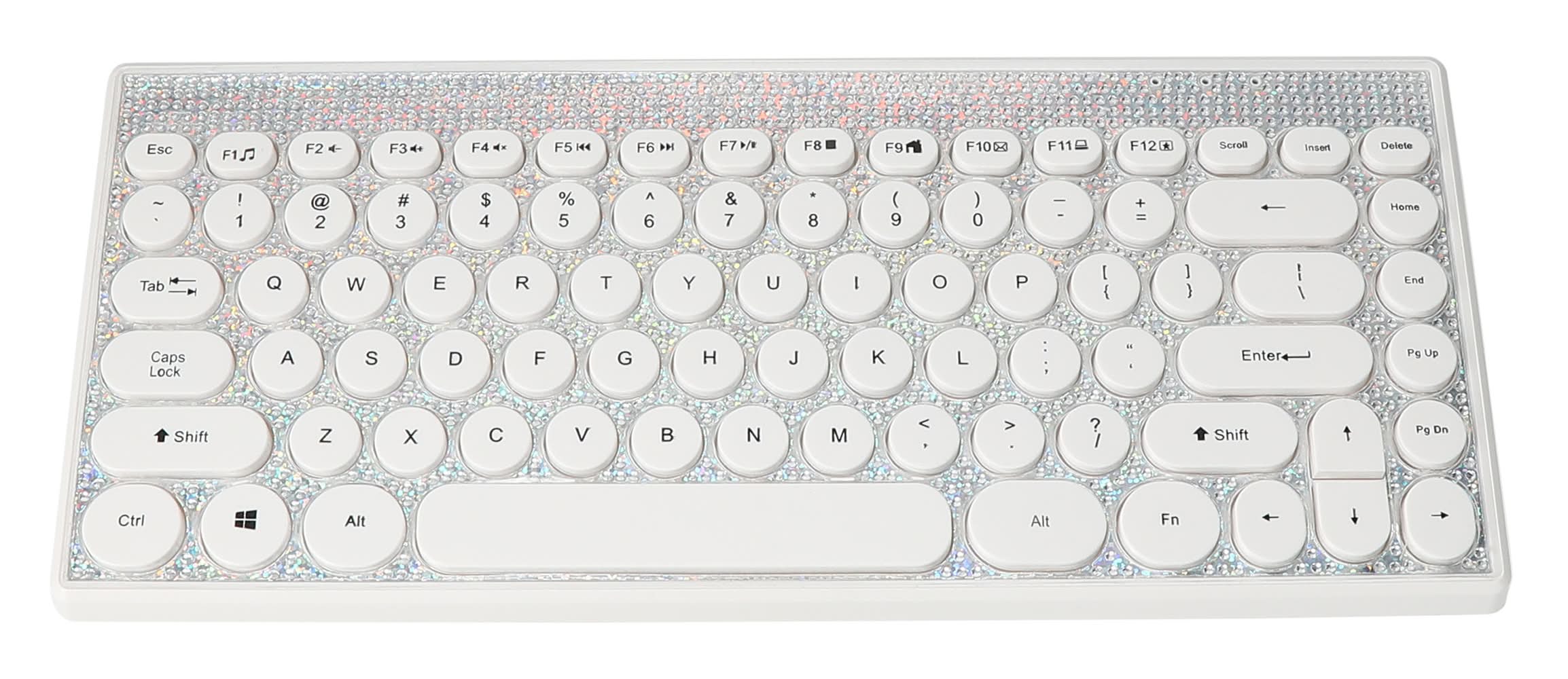 Silver Wireless Bling Keyboard Silver