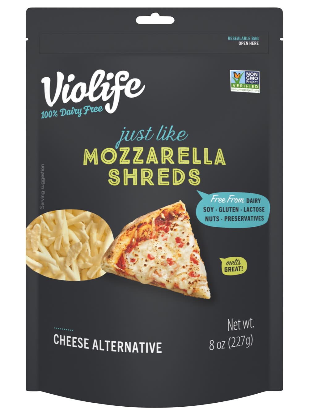 Violife 100% Vegan Mozzarella Shreds Cheese Alternative (8 oz)