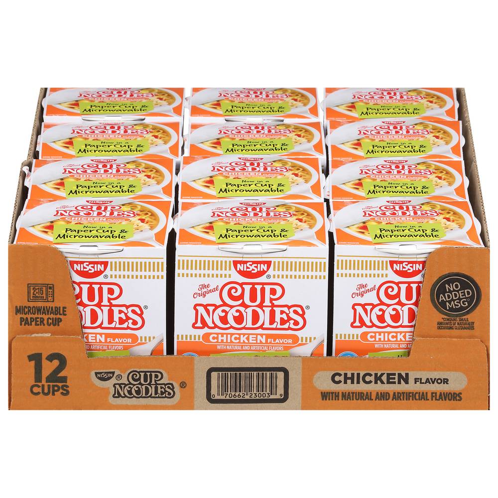 Nissin Chicken Ramen Soup Cup Noodles (1.69 lbs, 12 ct)