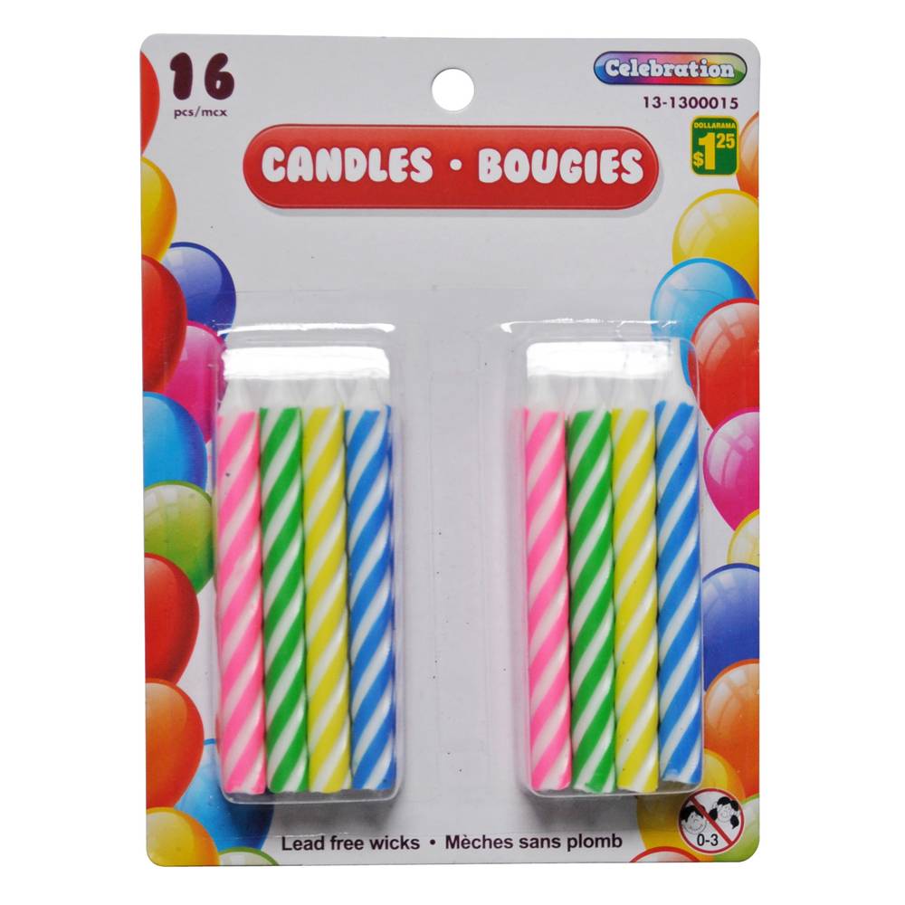 Large Spiral Birthday Candles, 20 Pack