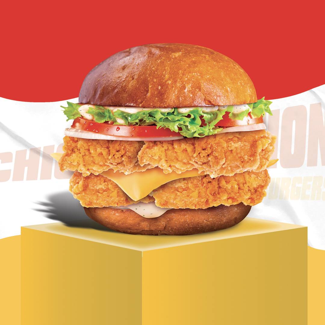 Menu big chicken burger 🍔🍗🍗🍟