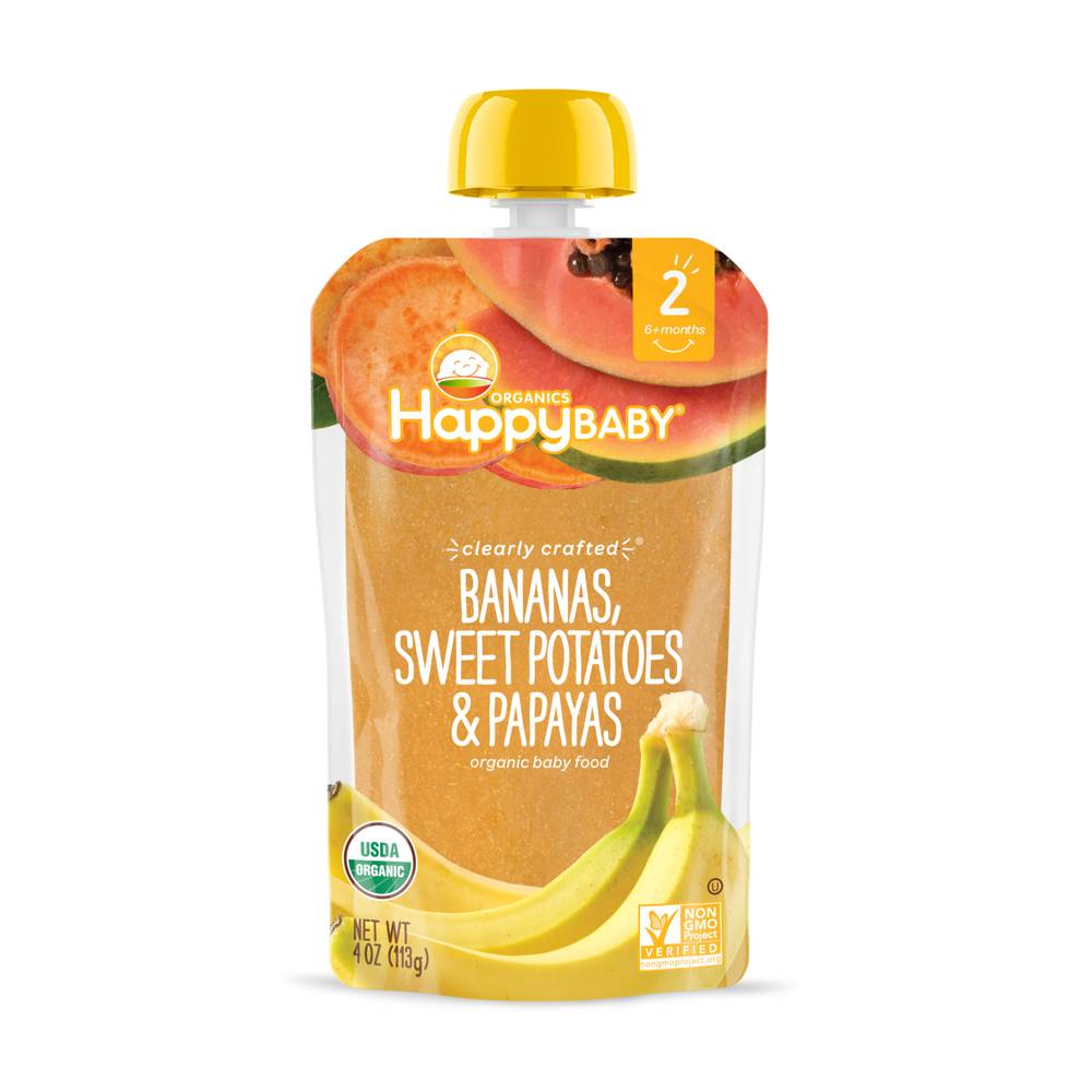 Happy Baby Organics Bananas Sweet Potatoes & Papayas 6+ Months Baby Food