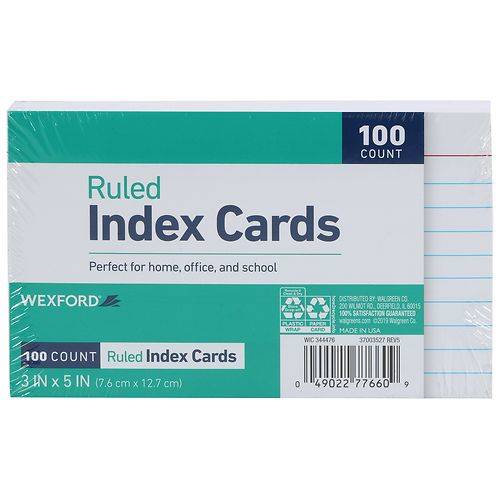 Wexford Index Cards 3 x 5 Inch - 100.0 ea