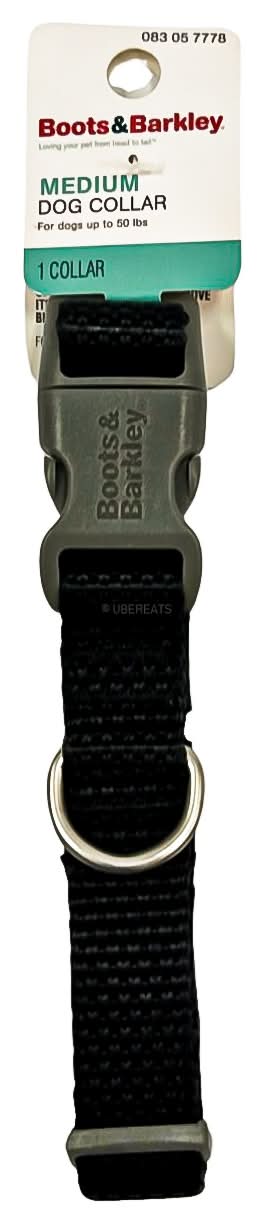 Boots & Barkley Basic Dog Collar, M, Black