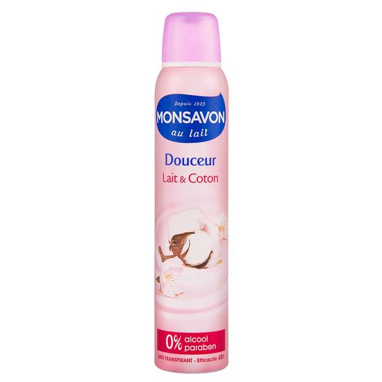 Monsavon - Déodorant anti transpirant spray femme fleur de coton (200 ml)