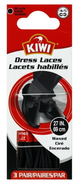 kiwi dress laces KIWI Dress Laces Brown Thin Shoe Laces 3 PAIR 4/5 Eyelet 27 In. 69 cm
