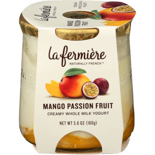 La Fermiere Naturally French Mango Passion Fruit Creamy Whole Milk Yogurt