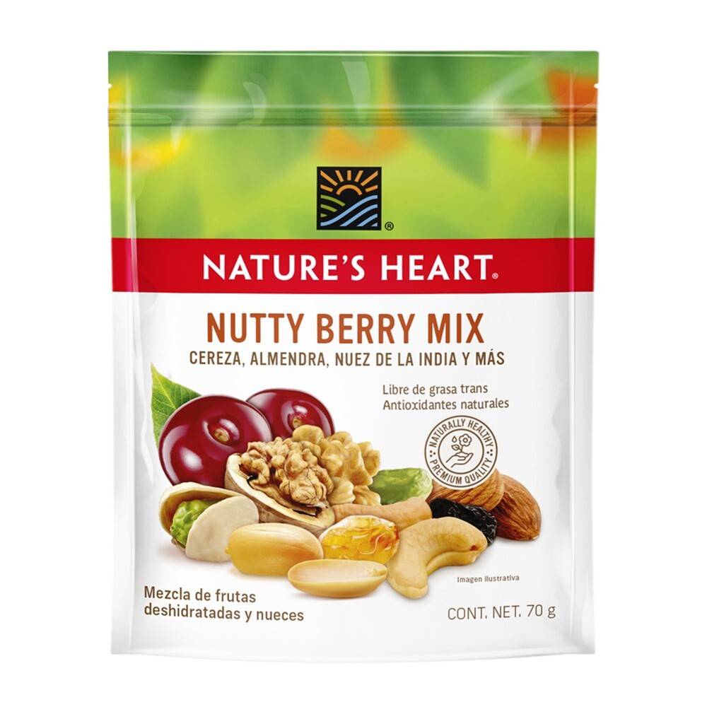 Nature's heart nutty berry mix de frutas deshidratadas y nueces  (doypack 70 g)