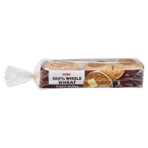Meijer 100% Whole Wheat English Muffins (6 ct)