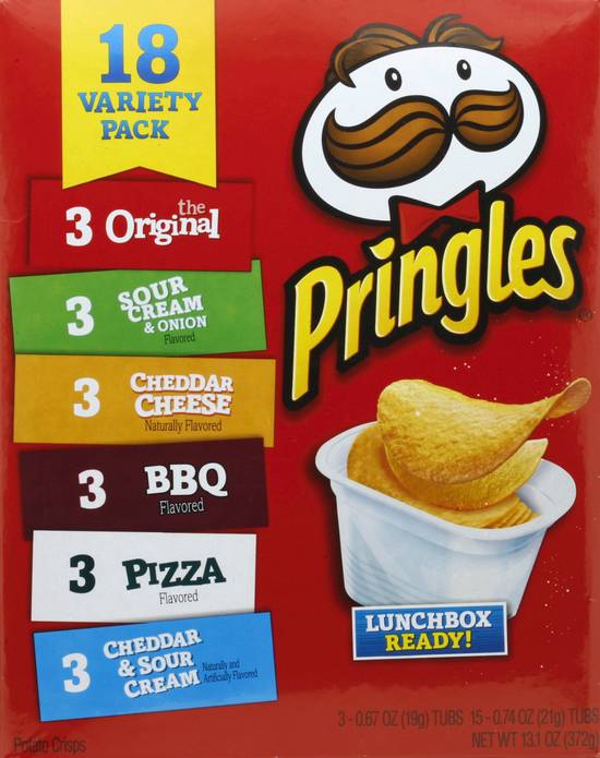  Pringles Potato Chips Variety Pack BBQ Pizza Cheddar