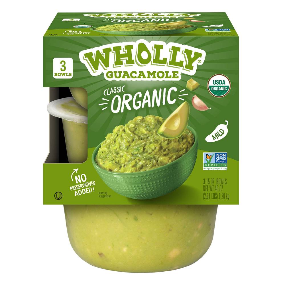 Wholly Guacamole Organic Classic Guacamole Bowl (15 oz, 3 ct)