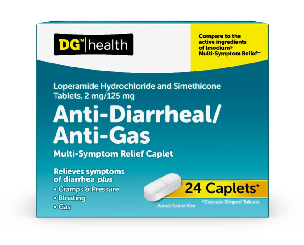 Dollar General Anti-Gas Loperamide Hydrochloride and Simethicone Tablets 2 Mg/125 mg (24 ct)