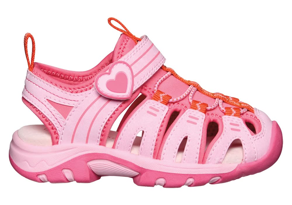 Lily & Dan Toddler Trekking Sandal - Pink Heart 5/6