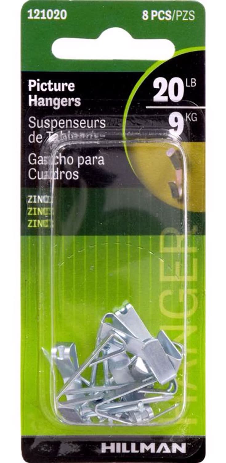 Hillman Zinc Silver Conventional Picture Hanger 20 Lb 1 Pk