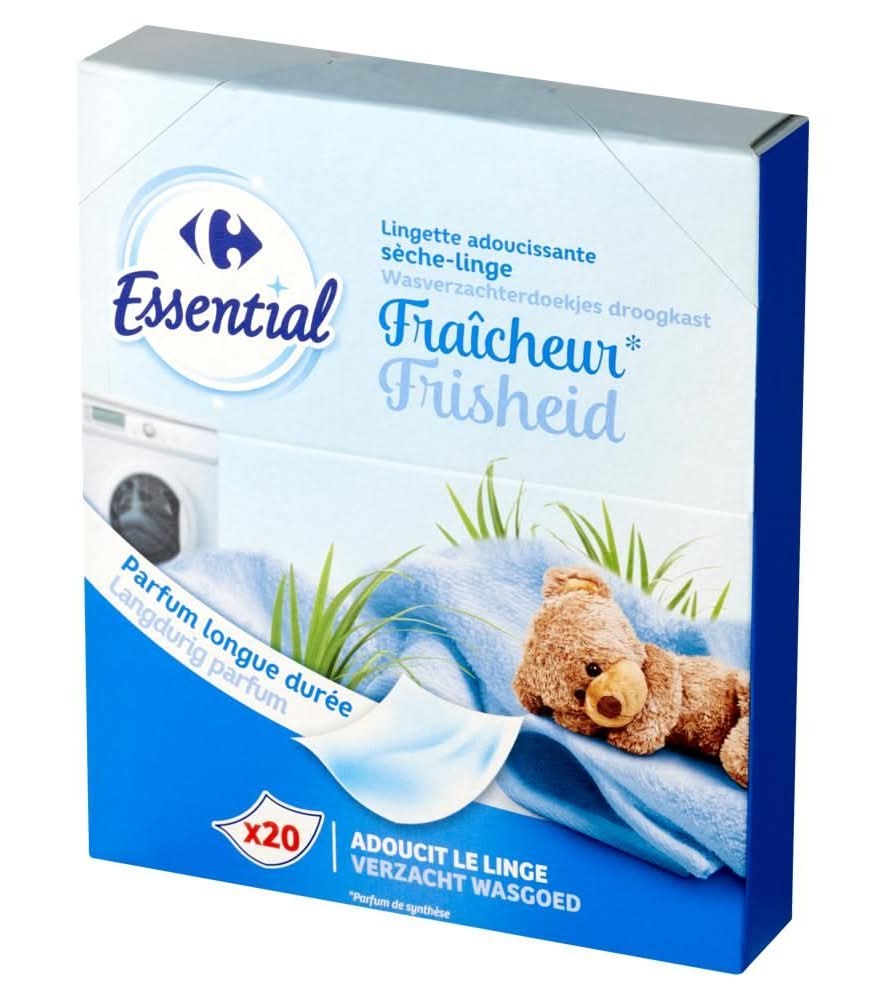 Carrefour Essential Chusteczka zmiękczająca do tkanin 20 sztuk
