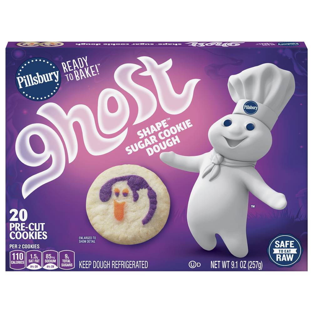 Pillsbury Ghost Shape Sugar Cookie Dough Pre-Cut Cookies (20 cookies)